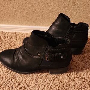 Black Ankle Boots with Buckle Detail
